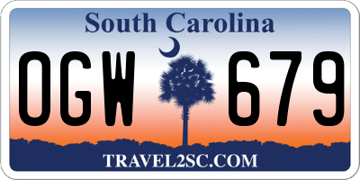 SC license plate OGW679