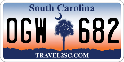 SC license plate OGW682
