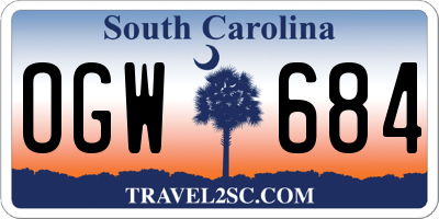 SC license plate OGW684