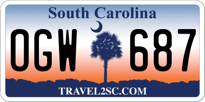 SC license plate OGW687