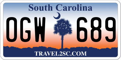 SC license plate OGW689