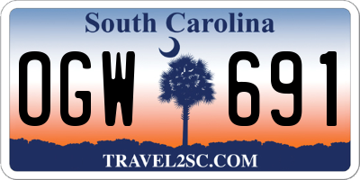 SC license plate OGW691