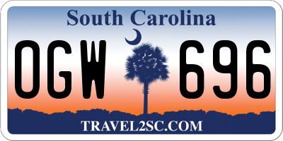 SC license plate OGW696