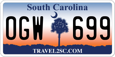 SC license plate OGW699