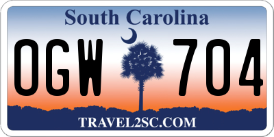 SC license plate OGW704
