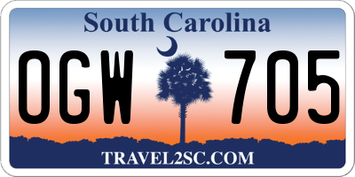 SC license plate OGW705