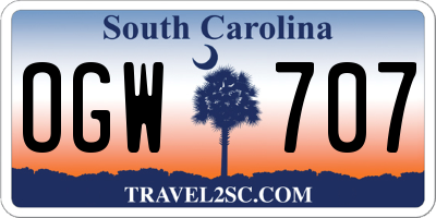 SC license plate OGW707