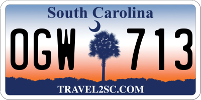 SC license plate OGW713