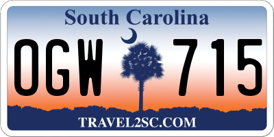 SC license plate OGW715