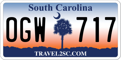 SC license plate OGW717