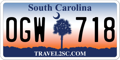 SC license plate OGW718