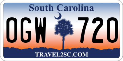 SC license plate OGW720