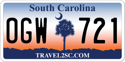 SC license plate OGW721