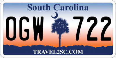 SC license plate OGW722