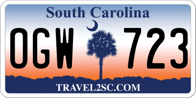SC license plate OGW723