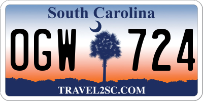 SC license plate OGW724