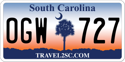 SC license plate OGW727