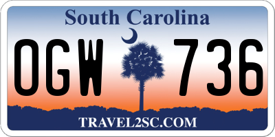 SC license plate OGW736