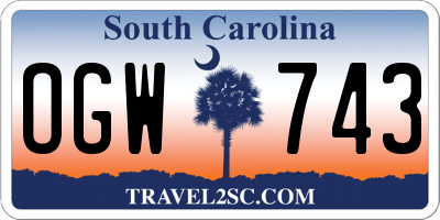 SC license plate OGW743