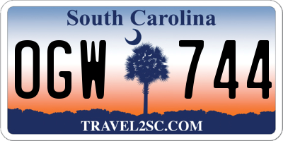 SC license plate OGW744