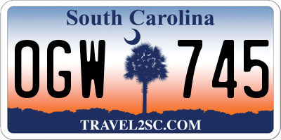 SC license plate OGW745