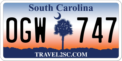 SC license plate OGW747