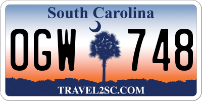 SC license plate OGW748