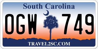 SC license plate OGW749