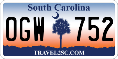 SC license plate OGW752
