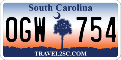 SC license plate OGW754