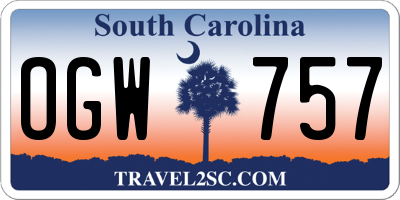 SC license plate OGW757