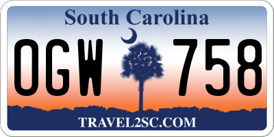 SC license plate OGW758