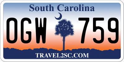 SC license plate OGW759