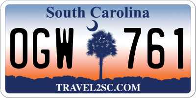SC license plate OGW761
