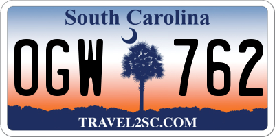SC license plate OGW762