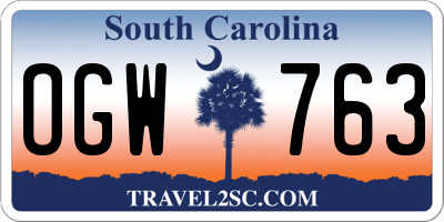 SC license plate OGW763