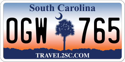 SC license plate OGW765