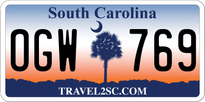 SC license plate OGW769