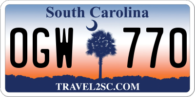 SC license plate OGW770