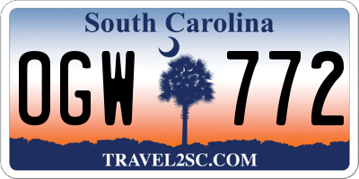 SC license plate OGW772