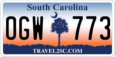 SC license plate OGW773