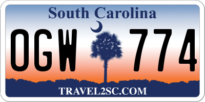 SC license plate OGW774