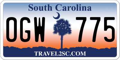 SC license plate OGW775