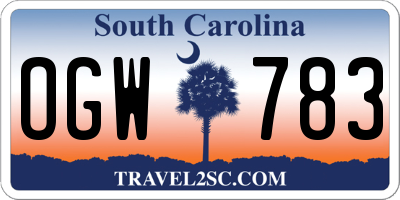 SC license plate OGW783