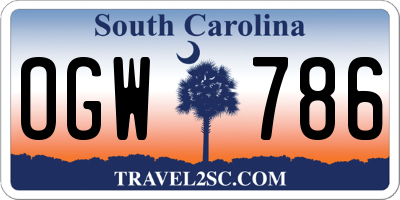 SC license plate OGW786