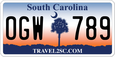 SC license plate OGW789