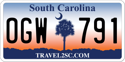 SC license plate OGW791