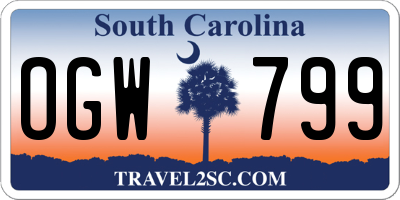 SC license plate OGW799
