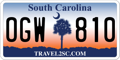 SC license plate OGW810