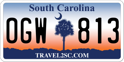 SC license plate OGW813